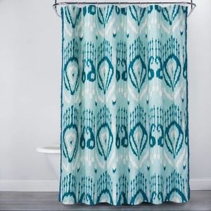 Target Opalhouse Teal Turquoise Aztec Fringe Shower Curtain Geo